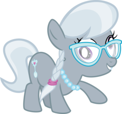Size: 8992x8383 | Tagged: safe, artist:chezne, silver spoon, earth pony, pony, g4, one bad apple, absurd resolution, derp, female, glasses, simple background, solo, transparent background, vector