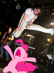 Size: 392x531 | Tagged: safe, pinkie pie, human, g4, andrew w.k., irl, irl human, party hard, photo, ponies in real life