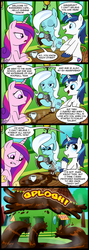 Size: 712x2000 | Tagged: safe, artist:madmax, aquarius (g4), princess cadance, shining armor, alicorn, earth pony, pony, unicorn, g4, angry, aquarius, cafe, coffee, comic, cup, evil cadance, female, flooding, how, male, mare, ponyscopes, shining armor gets all the mares, shining armor is a goddamn moron, spill, spilled coffee, spilled drink, stallion, unamused, unfortunate implications, wat, zodiac