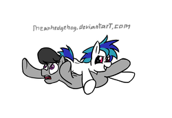 Size: 3200x2200 | Tagged: safe, artist:meanhedgehog, dj pon-3, octavia melody, vinyl scratch, g4, 30 minute art challenge