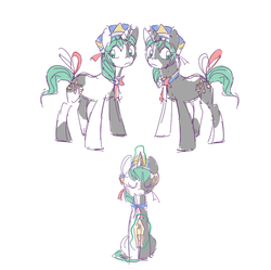 Size: 830x828 | Tagged: safe, artist:modern-warmare, coat markings, pinto, ponified, shikieiki yamaxanadu, touhou