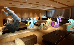Size: 1920x1164 | Tagged: safe, applejack, lyra heartstrings, rainbow dash, twilight sparkle, g4, ponies in real life