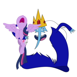 Size: 5000x5000 | Tagged: safe, artist:tzolkine, twilight sparkle, alicorn, pony, g4, absurd resolution, adventure time, crossover, female, ice king, male, mare, simple background, transparent background, twilight sparkle (alicorn), vector