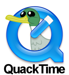 Size: 256x281 | Tagged: safe, duck, g4, apple (company), op, pun, quicktime, simple background, transparent background