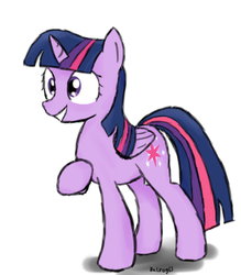 Size: 503x575 | Tagged: safe, artist:balrog63, twilight sparkle, alicorn, pony, g4, female, mare, simple background, smiling, solo, twilight sparkle (alicorn), wings