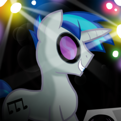 Size: 1000x1000 | Tagged: safe, artist:willdrawforfood1, dj pon-3, vinyl scratch, pony, unicorn, g4, record scrape, rule 63, solo