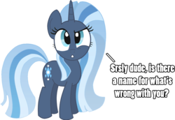 Size: 1309x898 | Tagged: safe, artist:decprincess, oc, oc only, oc:neuge, pony, unicorn, cutie mark, female, horn, looking at you, simple background, solo, speech, white background