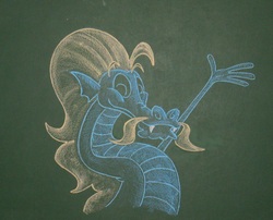 Size: 1880x1520 | Tagged: safe, artist:azdaracylius, steven magnet, g4, chalk, chalkboard, traditional art