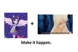 Size: 1115x741 | Tagged: safe, twilight sparkle, anthro, equestria girls, g4, exploitable meme, humanized, lady amalthea, make it happen, the last unicorn