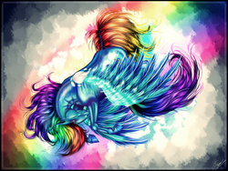 Size: 1616x1216 | Tagged: safe, artist:valuiss, rainbow dash, g4, dock, female, realistic, solo