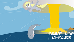 Size: 934x526 | Tagged: safe, artist:spanishstrikeforce, derpy hooves, pegasus, pony, whale, g4, female, male, mare, mushroom cloud, nuclear weapon, simpsons did it, the simpsons