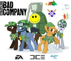 Size: 900x775 | Tagged: safe, artist:swissleo, battlefield, battlefield bad company, military, ponified, video game
