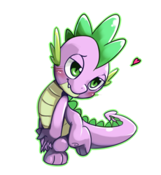 Size: 800x871 | Tagged: safe, artist:riza23, spike, dragon, g4, blushing, cute, heart, male, simple background, solo, spikabetes, transparent background