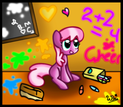 Size: 902x788 | Tagged: safe, artist:neoncabaret, cheerilee, g4, female, filly, heart, math, solo