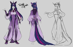 Size: 1280x825 | Tagged: safe, artist:generalcowslip, twilight sparkle, human, g4, clothes, design, dress, humanized