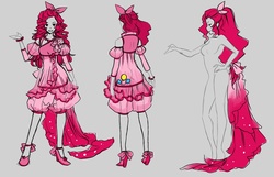 Size: 1280x825 | Tagged: dead source, safe, artist:generalcowslip, pinkie pie, human, g4, clothes, design, dress, humanized, tailed humanization