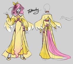 Size: 1266x1116 | Tagged: safe, artist:generalcowslip, fluttershy, human, g4, clothes, dress, humanized, tailed humanization