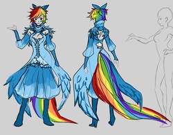 Size: 1280x1000 | Tagged: safe, artist:generalcowslip, rainbow dash, human, g4, clothes, design, dress, humanized