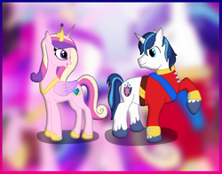 Size: 1280x1002 | Tagged: safe, artist:todskey, princess cadance, shining armor, g4, clothes, uniform