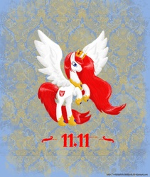 Size: 1400x1658 | Tagged: safe, artist:witchbehindthebush, oc, oc only, oc:queen poland, alicorn, pony, alicorn oc, independence day, nation ponies, poland, polish national independence day, solo
