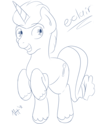 Size: 464x587 | Tagged: safe, artist:nohooves, oc, oc only, eclair, monochrome, solo
