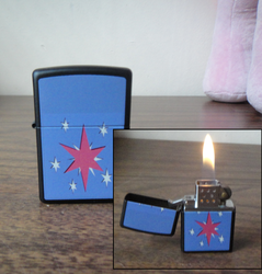 Size: 1100x1151 | Tagged: safe, twilight sparkle, g4, customized toy, cutie mark, irl, lighter, photo, zippo