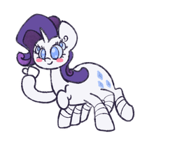 Size: 600x500 | Tagged: safe, artist:otterlore, rarity, drider, monster pony, original species, spider, spiderpony, g4, cup, cute, female, simple background, solo, species swap, spiderponyrarity, wat, white background