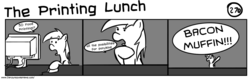 Size: 1280x404 | Tagged: safe, artist:tetrapony, derpy hooves, pegasus, pony, comic:the daily derp, g4, female, mare, the printing lunch