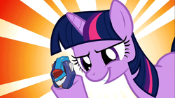 Size: 546x307 | Tagged: safe, edit, edited screencap, screencap, twilight sparkle, a bird in the hoof, g4, mega man (series)