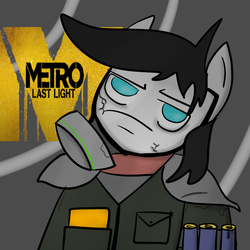 Size: 1000x1000 | Tagged: safe, oc, oc only, oc:archimedes ogle, anthro, anthro oc, gas mask, metro, metro 2033, metro last light, solo