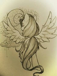 Size: 960x1280 | Tagged: safe, artist:pixelai8ou, fluttershy, g4, female, solo, traditional art