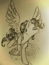 Size: 960x1280 | Tagged: safe, artist:pixelai8ou, pinkie pie, pegasus, pony, g4, female, race swap, solo, traditional art