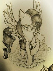 Size: 960x1280 | Tagged: safe, artist:pixelai8ou, rarity, alicorn, pony, g4, alicornified, female, race swap, raricorn, solo, traditional art