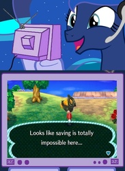 Size: 563x769 | Tagged: safe, princess luna, gamer luna, g4, 3ds, animal crossing, exploitable meme, nintendo, tv meme