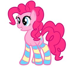 Size: 894x894 | Tagged: safe, artist:moonsharddragon, pinkie pie, g4, clothes, female, socks, solo, striped socks