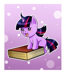 Size: 977x1089 | Tagged: safe, artist:princesssilverglow, twilight sparkle, g4, book, female, foal, solo