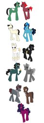 Size: 539x1482 | Tagged: safe, pony, adelaide, casimiro, conrad achenleck, crossover, finas, group, hanna falk cross, hanna is not a boy's name, lamont touchey, luce worth, ples tibenoch, ponified, toni ipres, veser amaker hatch, {...}