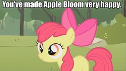 Size: 853x480 | Tagged: safe, apple bloom, g4, female, image macro, solo