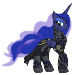 Size: 2800x2800 | Tagged: safe, artist:clamdiggydiggy, artist:sulyo, princess luna, g4, armor, clothes, female, simple background, solo