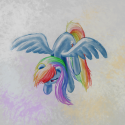 Size: 1200x1200 | Tagged: safe, artist:fahu, rainbow dash, g4, female, flying, solo