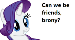 Size: 462x250 | Tagged: safe, rarity, g4, bronybait, female, friends, friendship, friendzone, solo, text