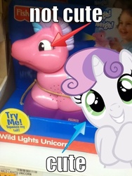 Size: 600x800 | Tagged: safe, sweetie belle, g4, cute, diasweetes, female, fisher price, image macro, irl, photo, toy