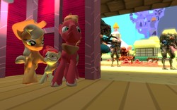 Size: 1680x1050 | Tagged: safe, artist:pinkie diane roosevelt phd, apple bloom, applejack, big macintosh, derpy hooves, earth pony, headcrab, pony, g4, 3d, baby voltigore, gmod, half-life, half-life: opposing force, male, pit drone, race x, shock roach, shock trooper, stallion, voltigore