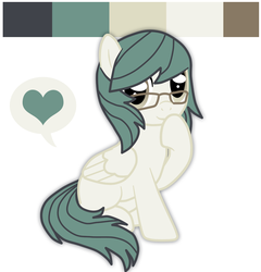 Size: 915x954 | Tagged: safe, artist:jennieoo, oc, oc only, pegasus, pony, g4, digit street, get, glasses, heart, index get, show accurate, solo