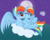 Size: 1121x898 | Tagged: safe, artist:drawponies, artist:jakage, rainbow dash, pegasus, pony, g4, cloud, duo, female, male, on a cloud, rainbow blitz, rule 63, self ponidox, selfcest, ship:dashblitz, shipping, straight