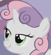 Size: 163x175 | Tagged: safe, sweetie belle, pony, unicorn, g4, female, filly, foal, scrunchy face, solo