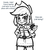 Size: 600x650 | Tagged: safe, artist:livesmutanon, applejack, comic:based anon, equestria girls, g4, /mlp/, apple, female, grayscale, monochrome, obligatory apple, solo