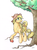 Size: 661x904 | Tagged: safe, artist:fillyphalanx, applejack, earth pony, pony, g4, apple, apple tree, cowboy hat, female, hat, looking up, mare, obligatory apple, simple background, solo, traditional art, tree, watercolor painting, white background