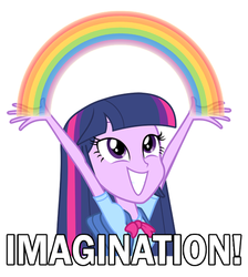 Size: 612x684 | Tagged: safe, artist:death-driver-5000, artist:serendipony, twilight sparkle, alicorn, equestria girls, g4, my little pony equestria girls, female, idiot box, imagination, meme, rainbow, simple background, solo, spongebob squarepants, twilight sparkle (alicorn), vector, white background