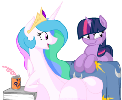 Size: 833x684 | Tagged: safe, artist:itsallabouttehponies, artist:joey darkmeat, princess celestia, twilight sparkle, alicorn, pony, unicorn, g4, duo, female, lesbian, mare, ship:twilestia, shipping, simple background, transparent background, unicorn twilight